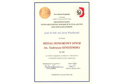 Medal Honorowy SPWiR im. Tadeusza Sendzimira